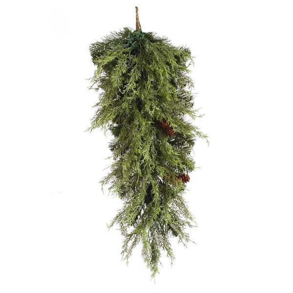32" Artificial Cedar Pine Cone Teardrop