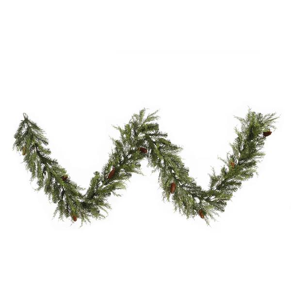 9' x 18" ArtificialCedar Pine Cone Garland