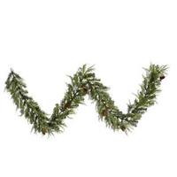 Vickerman 9' x 18" Artificial Cedar Pine Cone Garland 50 Clear Miniature Lights