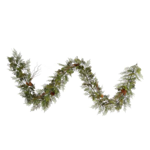 9' x 12" Artificial Cedar Twig Cone Garland