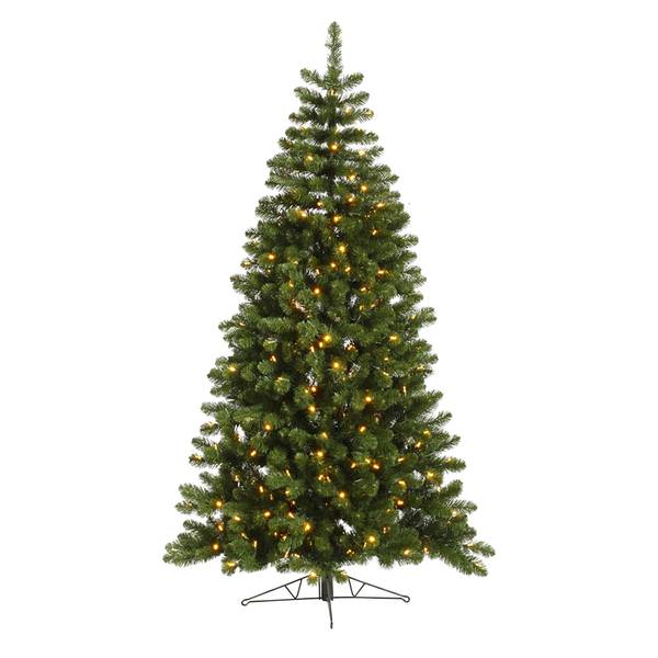 7.5' x 52" Artificial Grand Teton Half Tree 250 Clear Lights