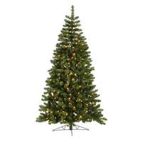 Vickerman 7.5' x 52" Artificial Grand Teton Half Tree 250 Warm White T5 LED Lights