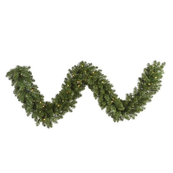 9' x 14" Artificial Grand Teton Garland 100 Warm White Wide Angle LED Lights
