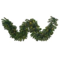 Vickerman 9' x 18" Artificial Grand Teton Garland 100 Warm White Wide Angle LED Lights