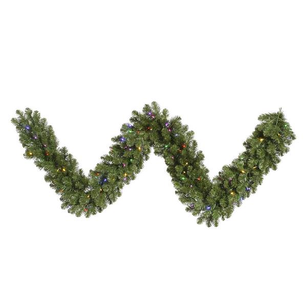 9' Artificial Grand Teton Garland with 300 Multi-Color LED Lights