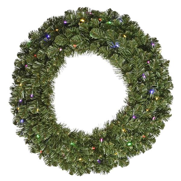 36" Artificial Grand Teton Wreath 100 Multi-Color Wide Angle LED Lights