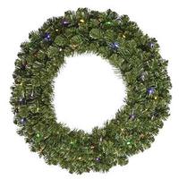 Vickerman 120" Artificial Grand Teton Wreath 1,200 Multi-Color Wide Angle LED Lights