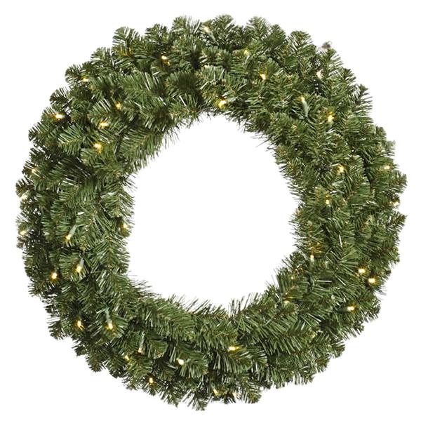 144" Artificial Grand Teton Wreath 1,800 Warm White Wide Angle LED Lights