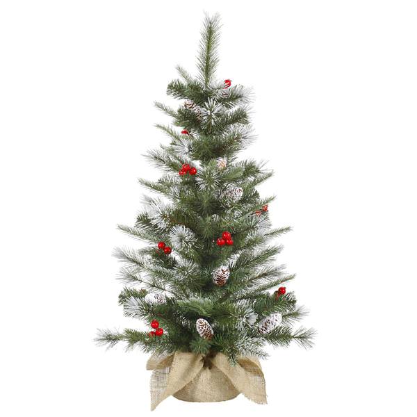 36" x 22" Artificial Frosted Pine Berry 50 Clear Lights
