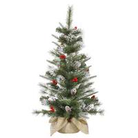 Vickerman 36" x 22" Artificial Frosted Pine Berry 50 Clear Lights