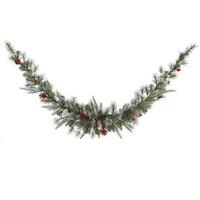 Vickerman 6' Artificial Frosted Pine Berry Swag Garland 35 Clear Lights