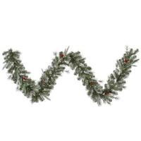 Vickerman 9' x 10" Artificial Frosted Pine Berry Garland 50 Clear Lights