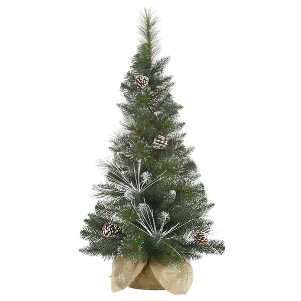 36" x 22" Artificial Flocked Needle Mixed Pine 50 Clear Lights