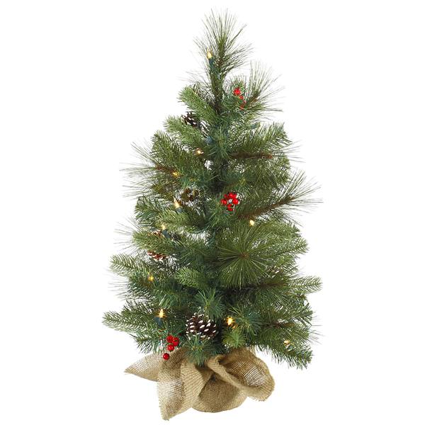24" x 14" Artificial Mixed Pine 20 Clear Lights