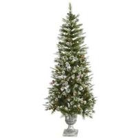 Vickerman 6.5' x 32" Artificial Flocked Tip Mixed Pine 200 Clear Lights