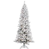 Vickerman 6' x 30" Artificial Heavy Flocked Pencil Pine 250 Clear Lights