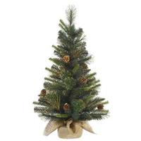 Vickerman 3' x 18" Artificial Gold Glitter Mixed Pine with Gold Tip Pine Cones