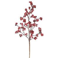 Vickerman 15" Snowy Red / Burgundy Berry Cluster Spray