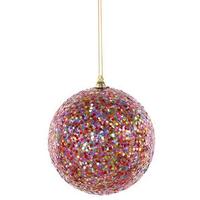 Vickerman 4.75" Multi-Color Sequin-Glitter Ball Ornament