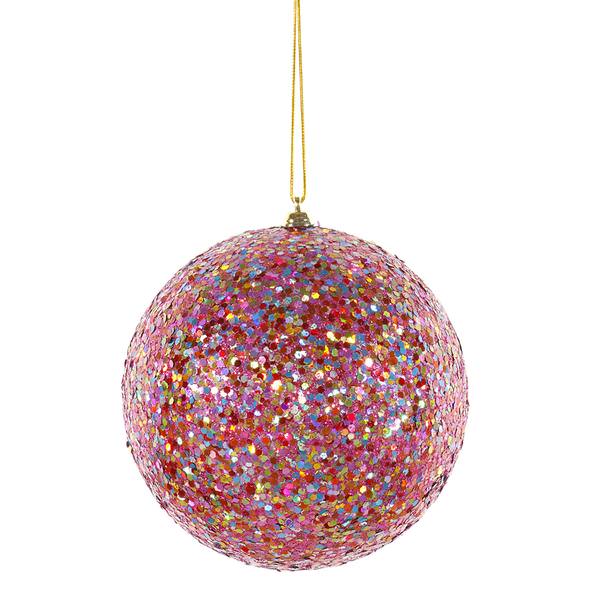 6" Multi-Color Sequin-Glitter Ball Ornament