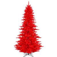 Vickerman 7.5' x 52" Red Fir 750 Red Lights