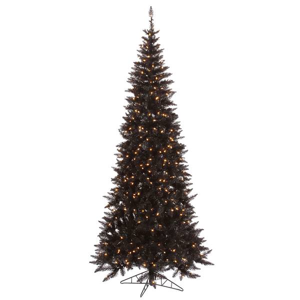 6.5' x 34" Black Slim Fir 400 Clear Lights