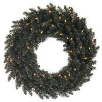 Vickerman 24" Artificial Black Fir Wreath 50 Clear Lights
