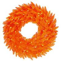 Vickerman 24" Artificial Orange Fir Wreath 50 Orange Lights