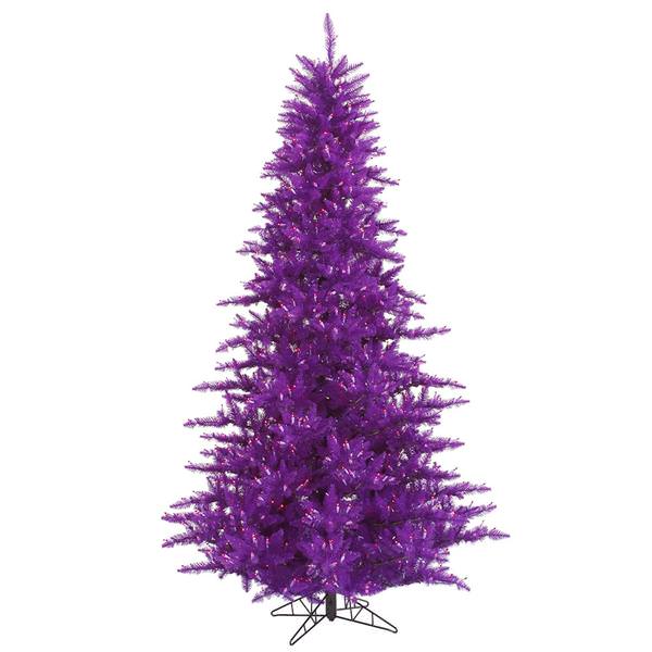 6.5' x 46" Purple Fir 600 Purple Miniature Lights