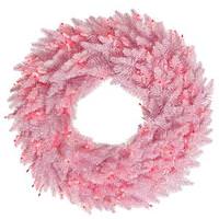 Vickerman 24" Artificial Pink Fir Wreath 50 Pink Miniature Lights