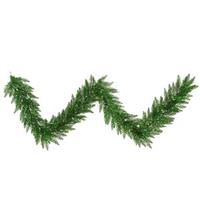 Vickerman 9' x 14" Artificial Tinsel Green Garland 100 Green Lights