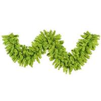 Vickerman 9'x 14" Artificial Flocked Lime Garland 100 Lime Lights