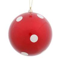 Vickerman 5.5" Red Candy Polka Dot Ball Ornament