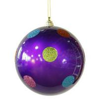 Vickerman 8" Purple Candy Polka Dot Ball Ornament