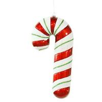 View 10" Red / White / Green Thick Candy Cane Ornament