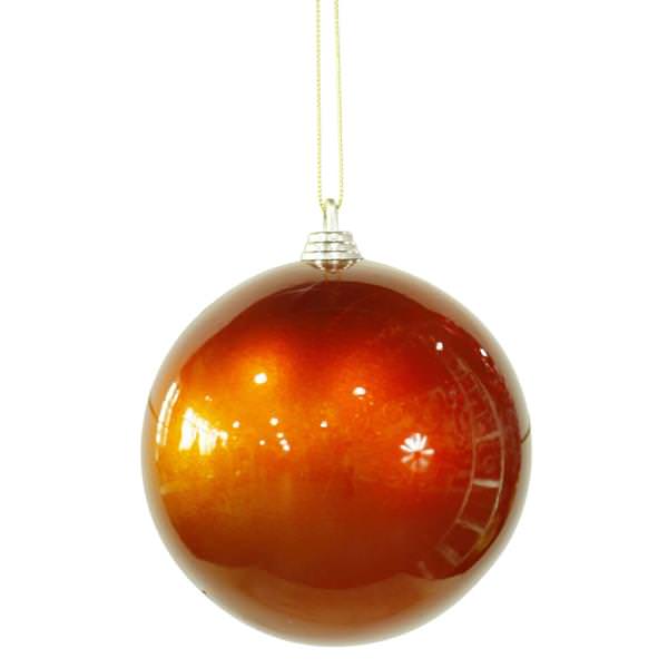 4" Burnished Orange Candy Finish Ball Ornament (4 pack)