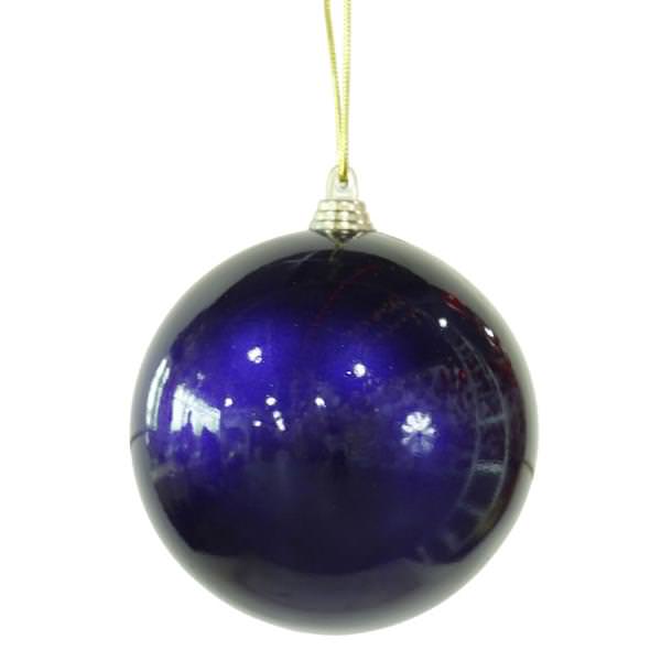 4" Sea Blue Candy Finish Ball Ornament (4 pack)
