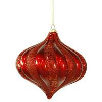 Vickerman 6" Red Swirl Candy Glitter Onion Ornament