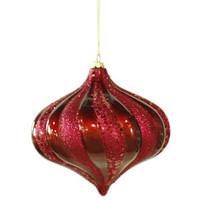 Vickerman 6" Burgundy Swirl Candy Glitter Onion Ornament