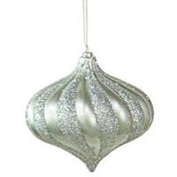 Vickerman 6" Silver Swirl Candy Glitter Onion Ornament