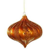 Vickerman 6" Burnished Orange Swirl Candy Glitter Onion Ornament