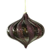 Vickerman 6" Chocolate Swirl Candy Glitter Onion Ornament