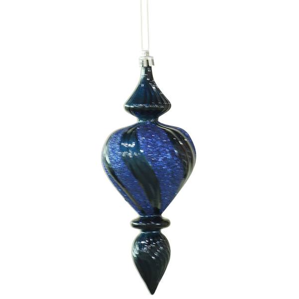 7" Sea Blue Candy Finish Finial Ornament (3 pack)