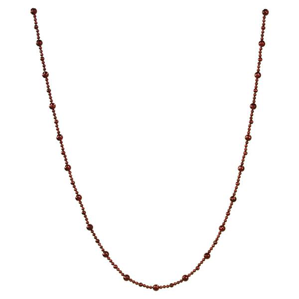 9' Burgundy Shiny Faceted Ball Garland Ornament