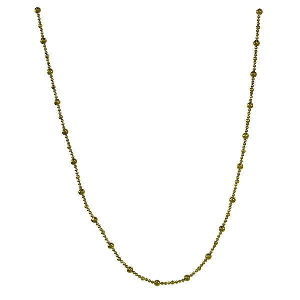 9' Dark Olive Shiny Faceted Ball Garland Ornament
