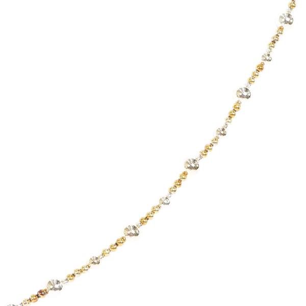 9' Antique Gold Shiny Faceted Ball Garland Ornament