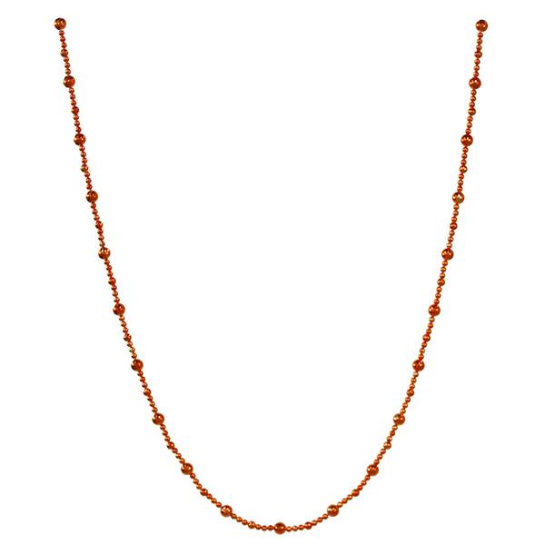 9' Burnished Orange Shiny Faceted Ball Garland Ornament