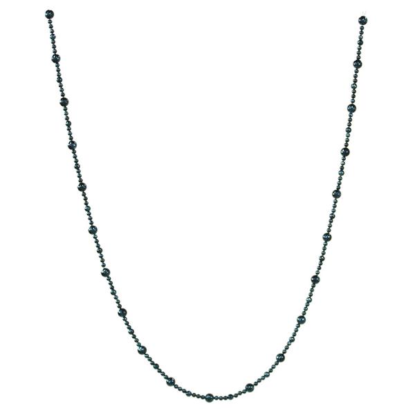9' Sea Blue Shiny Faceted Ball Garland Ornament