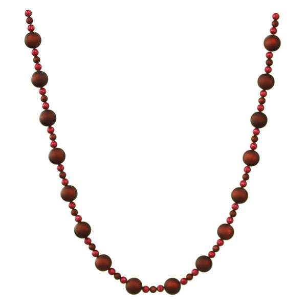 9' x 70-30Mm Burgundy Matte Ball Garland Ornament