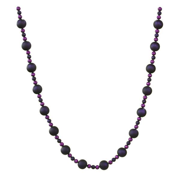 9' x 70-30Mm Purple Matte Ball Garland Ornament